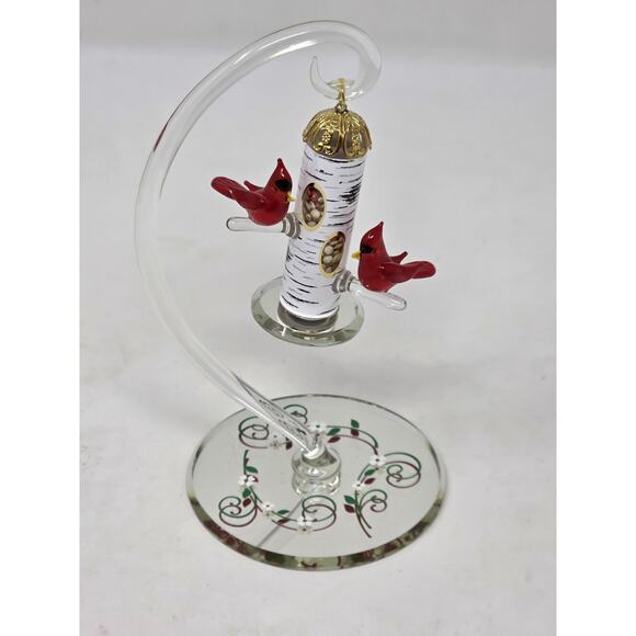 Glass Baron Cardinal Delight Bird Feeder S4 368-C 5" - Picture 1 of 8